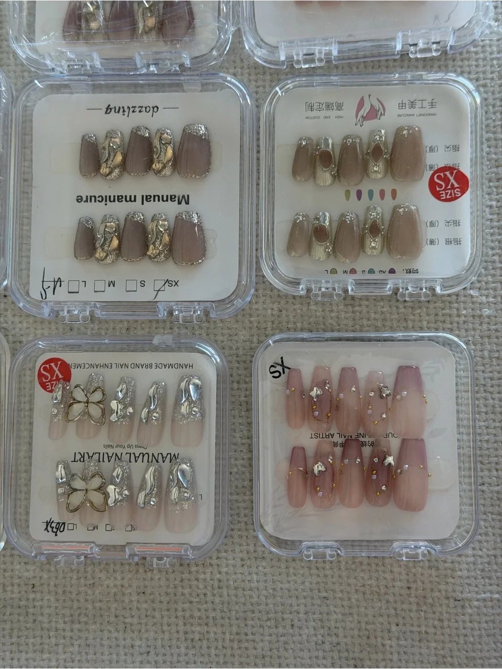 22 New Press-On Nail Sets Bundle XS | Cute Nail Art Collection